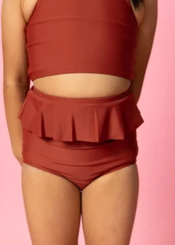 Kortni Jeane Amber Brown | Mini Peplum Bottoms AmberBrown Outlet