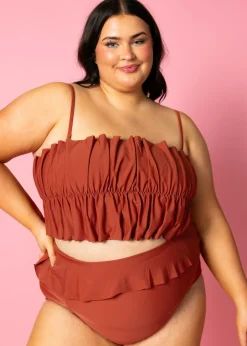 Kortni Jeane Amber Brown | Oversized Ruffle Top AmberBrown New