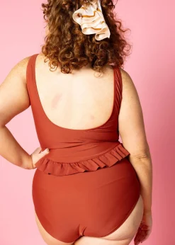 Kortni Jeane Amber Brown | Skirted One-Piece AmberBrown Discount