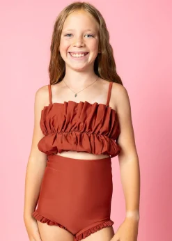 Kortni Jeane Amber Brown | Youth Oversized Ruffle Top AmberBrown Fashion