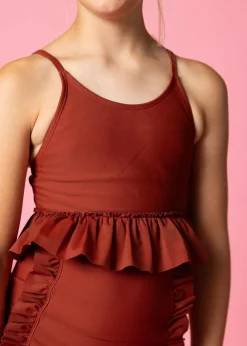 Kortni Jeane Amber Brown | Youth Peplum Top AmberBrown Hot