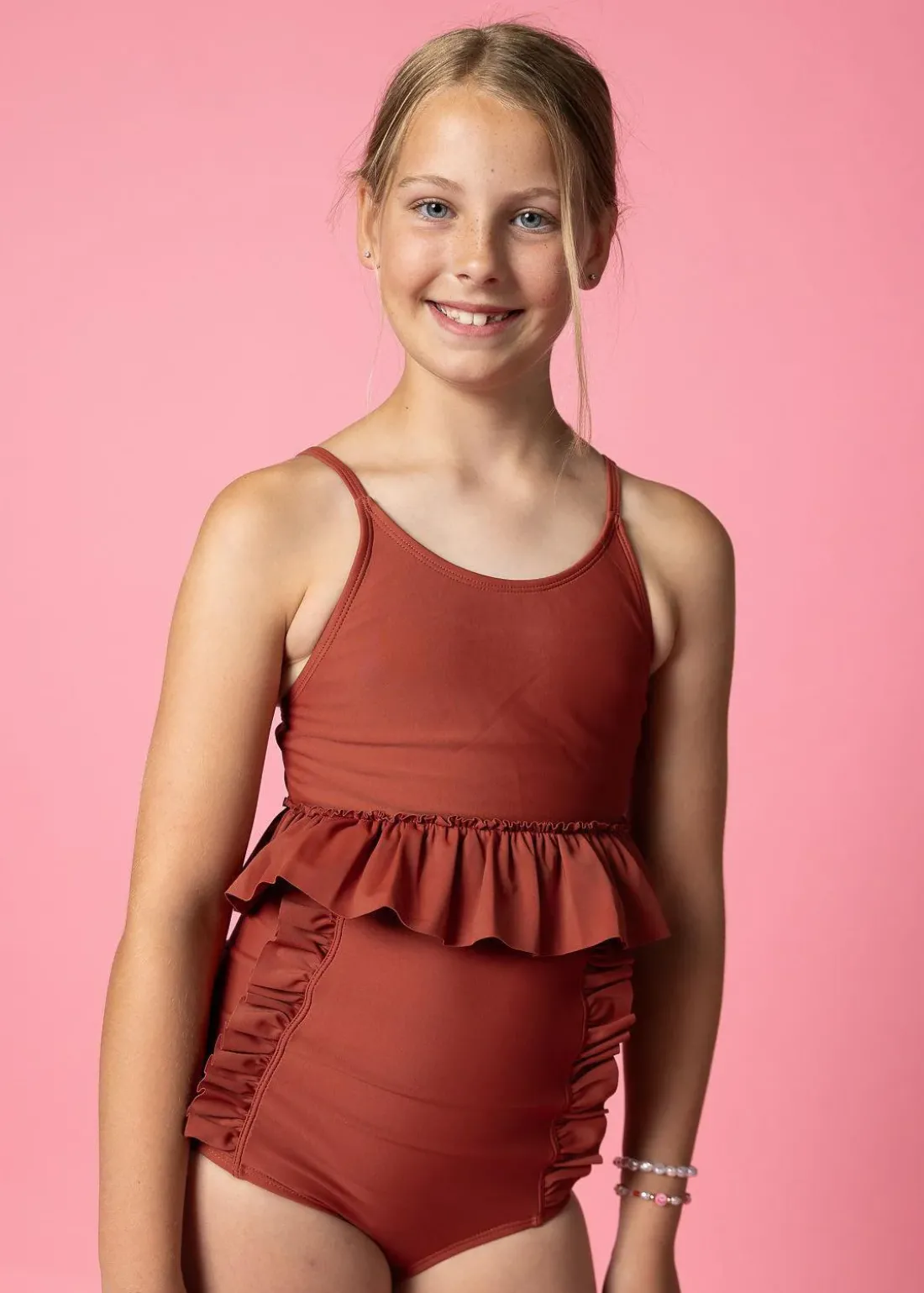 Kortni Jeane Amber Brown | Youth Peplum Top AmberBrown Hot