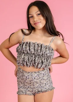 Kortni Jeane Antique Daisy | Youth Oversized Ruffle Top AntiqueDaisy Sale