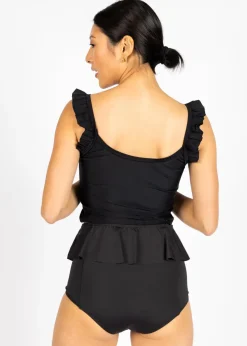 Kortni Jeane | Flutter Top Black Clearance