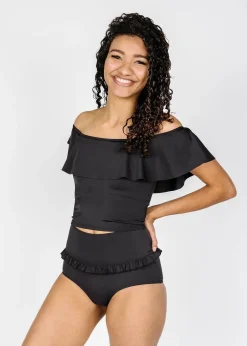 Kortni Jeane | Mid-Ruffle Bottoms Black Outlet