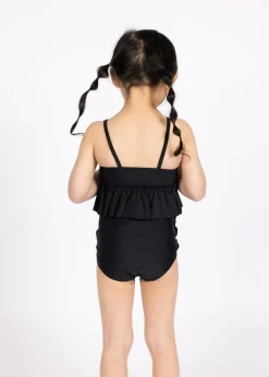 Kortni Jeane | Mini Down in Front Ruffle Bottoms Black Hot