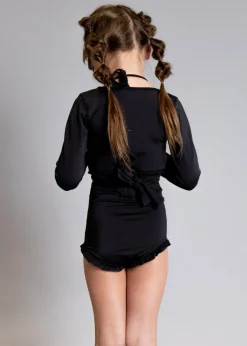Kortni Jeane | Mini Wrap Top Rashguard Black Discount