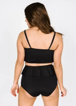Kortni Jeane | Oversized Ruffle Top Black Sale