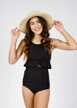 Kortni Jeane | Youth Down in Front Ruffle Bottoms Black Sale
