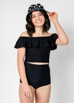 Kortni Jeane | Youth Ruffled Around Top Black Online