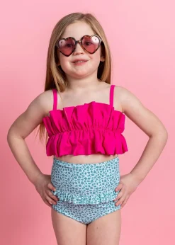 Kortni Jeane Blue Ditsy Floral | Mini Mid-Ruffle Bottoms BlueDitsyFloral Online