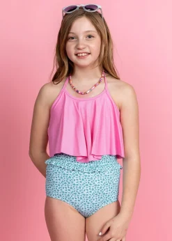 Kortni Jeane Blue Ditsy Floral | Youth Mid-Ruffle Bottoms BlueDitsyFloral Sale