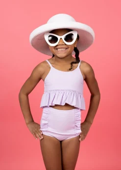 Kortni Jeane Bright Lilac | Mini Down in Front Ruffle Bottoms BrightLilac Discount