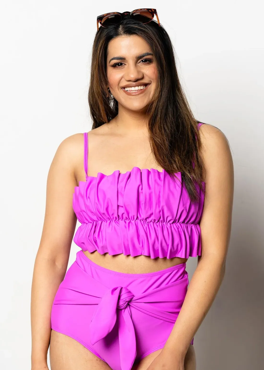 Kortni Jeane Brilliant Violet | Oversized Ruffle Top Brilliant_Violet Sale