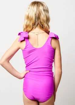 Kortni Jeane Brilliant Violet | Youth Knot Top Brilliant_Violet Best