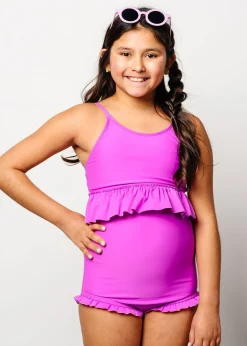 Kortni Jeane Brilliant Violet | Youth Peplum Top Brilliant_Violet Online