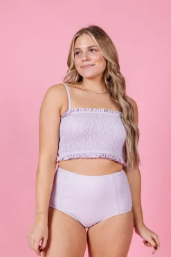 Kortni Jeane Cotton Purple | High-Waisted Bottoms CottonPurple Clearance