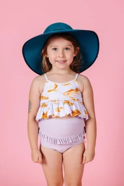 Kortni Jeane Cotton Purple | Mini Mid-Ruffle Bottoms CottonPurple Sale
