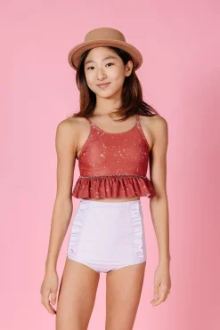 Kortni Jeane Cotton Purple | Youth Down in Front Ruffle Bottoms CottonPurple Discount
