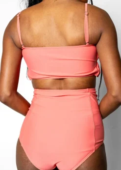 Kortni Jeane Deep Coral | Extended High-Waisted Bottoms DeepCoral Clearance