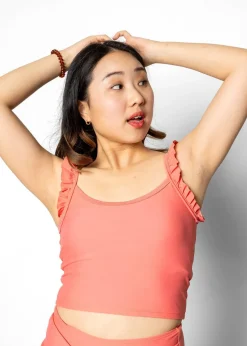 Kortni Jeane Deep Coral | Flutter Top DeepCoral Outlet