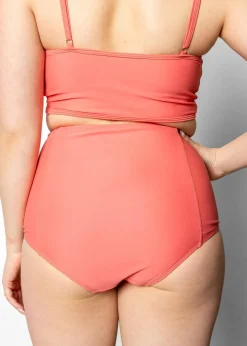 Kortni Jeane Deep Coral | High-Waisted Bottoms DeepCoral Outlet
