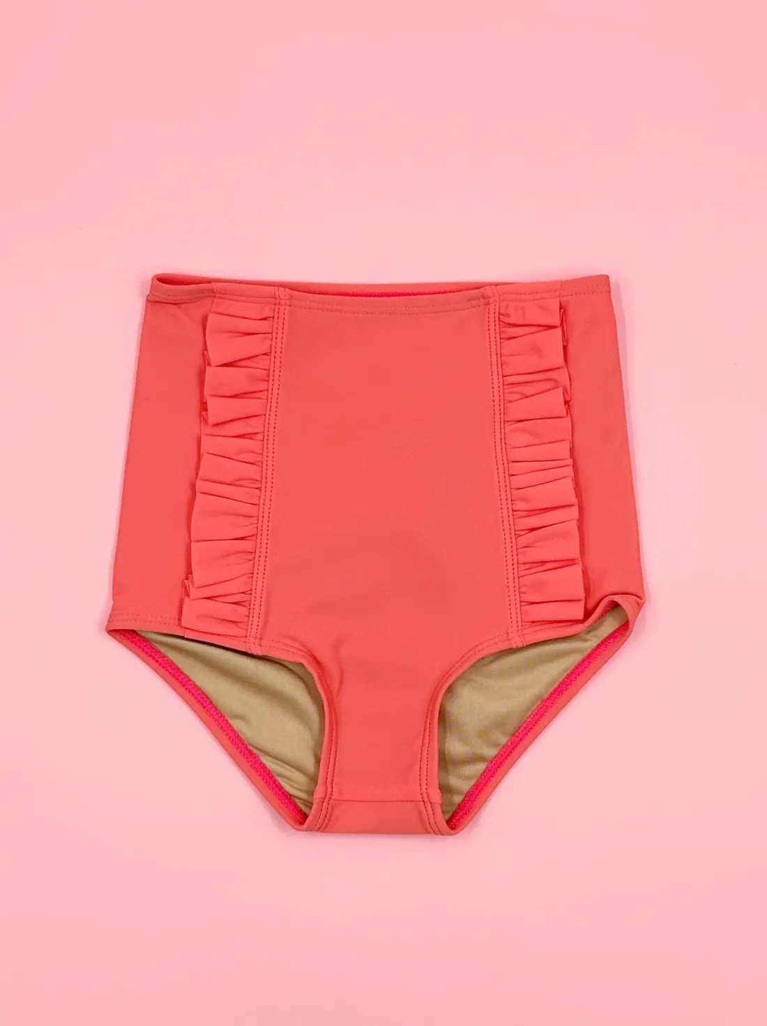 Kortni Jeane Deep Coral | Mini Down in Front Ruffle Bottoms DeepCoral Online