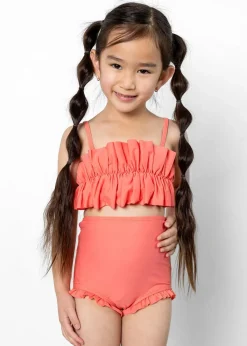 Kortni Jeane Deep Coral | Mini Oversized Ruffle Top DeepCoral Fashion