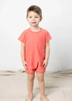 Kortni Jeane Deep Coral | Mini Shorties Rashguard (Unisex) DeepCoral Clearance