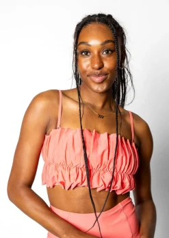 Kortni Jeane Deep Coral | Oversized Ruffle Top DeepCoral Fashion