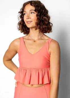 Kortni Jeane Deep Coral | V-Neck Top DeepCoral Clearance