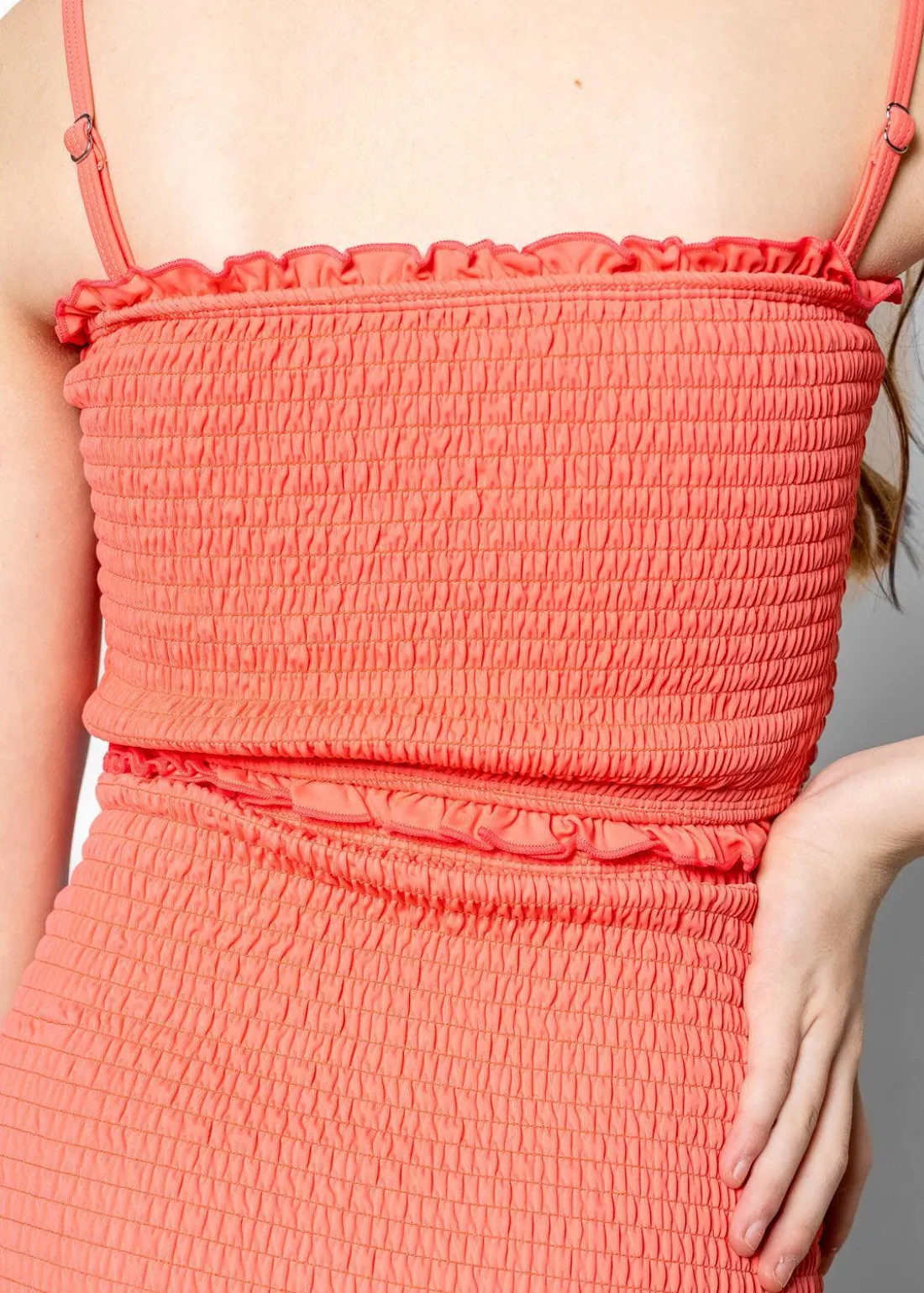 Kortni Jeane Deep Coral | Youth Bandeau Top DeepCoral Hot