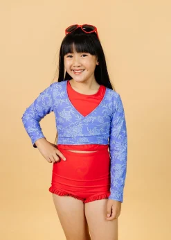 Kortni Jeane Elegant Floral | Youth Wrap Top Rashguard ElegantFloral New