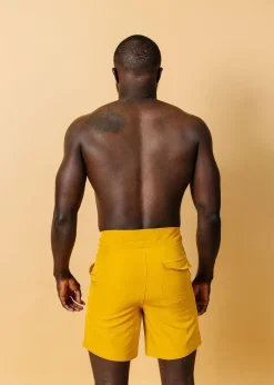 Kortni Jeane | Mens Swim Trunks Golden Hot