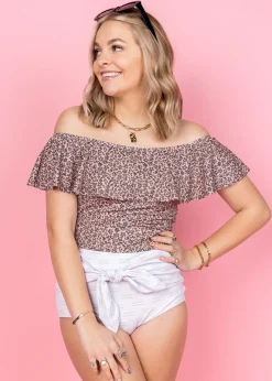 Kortni Jeane | Ruffled Around Top Jaguar Discount