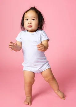 Kortni Jeane Light Blue Stripe | Baby Shorties Rashguard (Unisex) LightBlueStripe Outlet