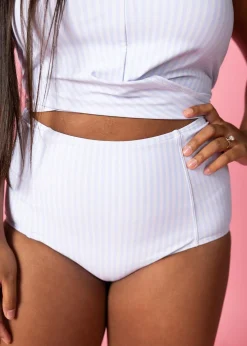 Kortni Jeane Light Blue Stripe | High-Waisted Bottoms LightBlueStripe Discount