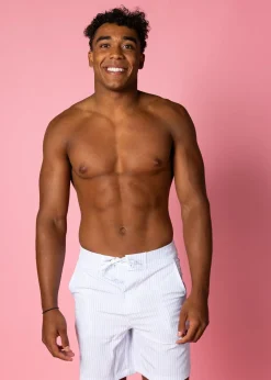 Kortni Jeane Light Blue Stripe | Mens Swim Trunks LightBlueStripe Sale