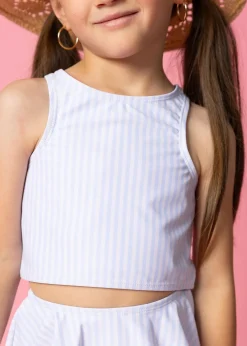 Kortni Jeane Light Blue Stripe | Mini Racer Back Top LightBlueStripe Online