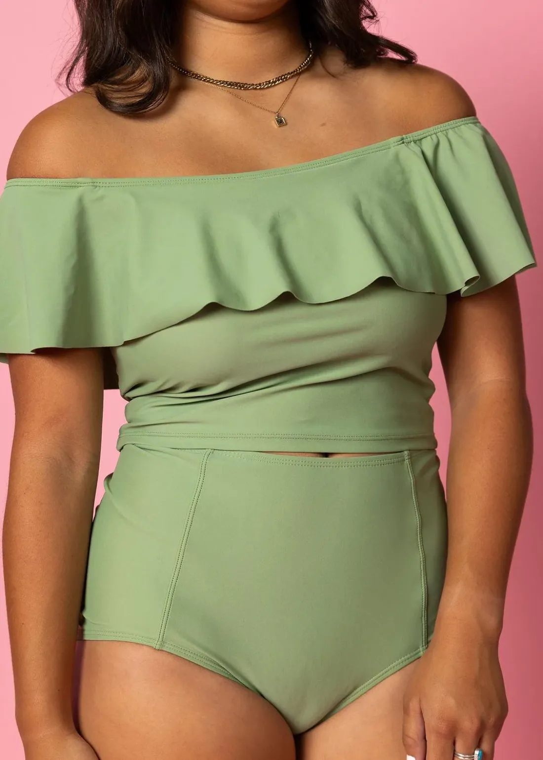 Kortni Jeane Meadow Green | High-Waisted Bottoms MeadowGreen Outlet