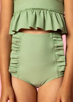 Kortni Jeane Meadow Green | Mini Down in Front Ruffle Bottoms MeadowGreen Clearance