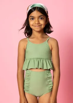 Kortni Jeane Meadow Green | Mini Down in Front Ruffle Bottoms MeadowGreen Clearance
