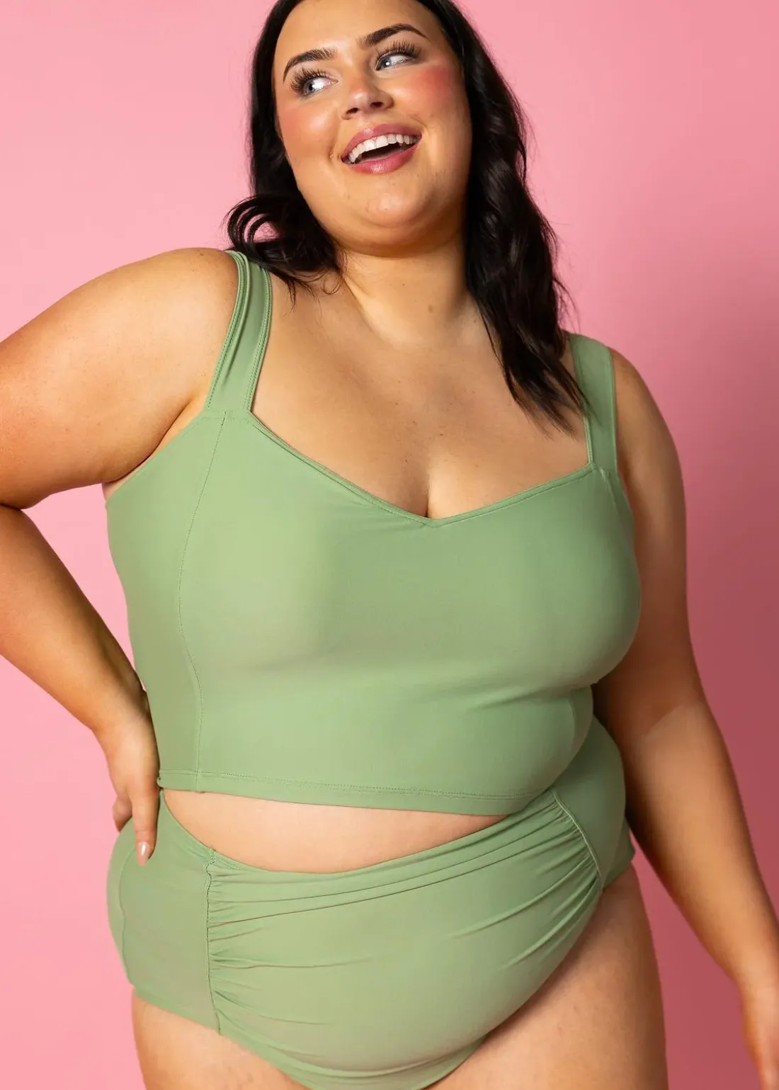 Kortni Jeane Meadow Green | Ruched Bottoms 2.0 MeadowGreen Clearance