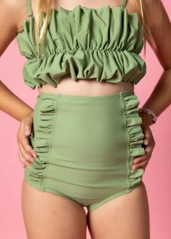 Kortni Jeane Meadow Green | Youth Down in Front Ruffle Bottoms MeadowGreen Sale