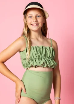 Kortni Jeane Meadow Green | Youth Oversized Ruffle Top MeadowGreen Hot