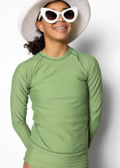 Kortni Jeane Meadow Green | Youth Rashguard Top (Unisex) MeadowGreen Online