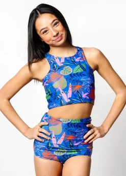 Kortni Jeane Midnight Jungle | Youth High-Waisted Bottoms Midnight_Jungle Clearance