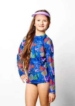 Kortni Jeane Midnight Jungle | Youth Rashguard Top (Unisex) Midnight_Jungle Discount