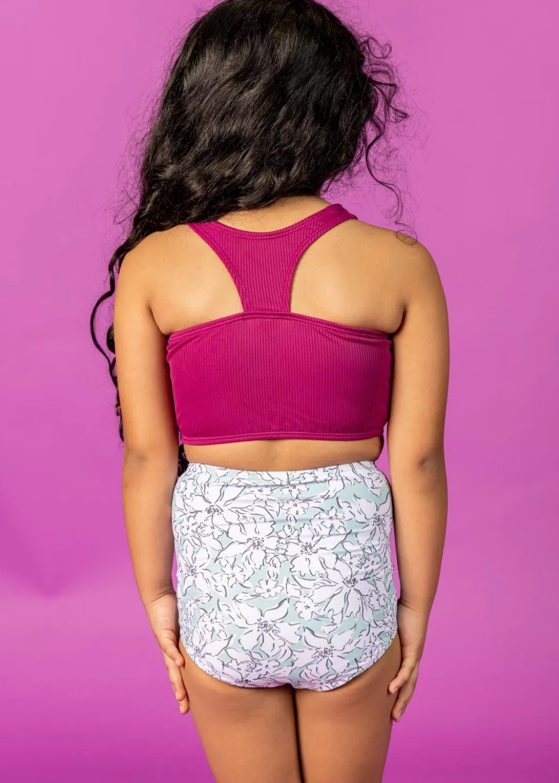 Kortni Jeane Mint Flowers | Mini Down in Front Ruffle Bottoms MintFlowers Outlet