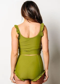 Kortni Jeane Olive Green | Flutter Top Olive_Green Online